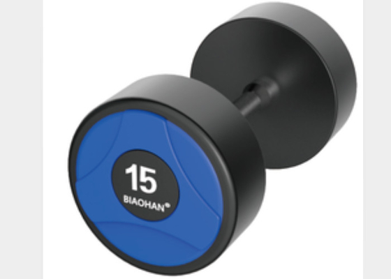 ফ্যাশন জিম ওজন Dumbbells, স্টেইনলেস হ্যান্ডেল সঙ্গে কালো PU Dumbbells